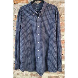Nautica Button Up Mens Shirt Sz XXL 2XL Blue Long Sleeve